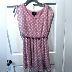 Xs rose pink polka dot dress